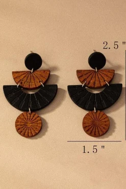 Wooden Aztec Earrings