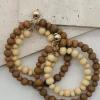 Wooden Bead Double Hoops