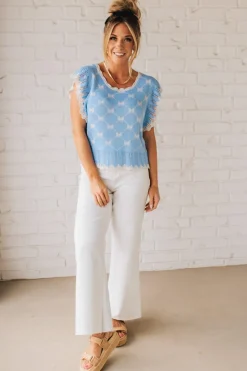 Woven Bow Scallop Sweater